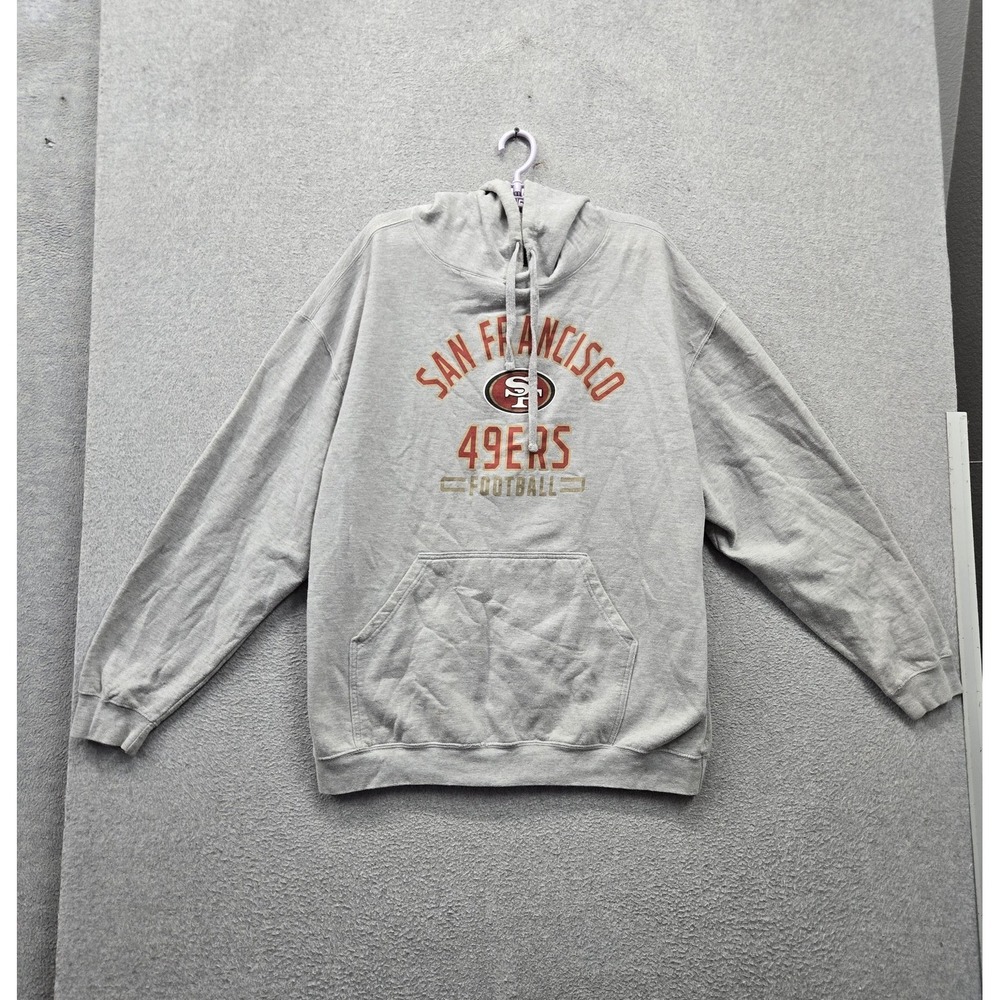 San Francisco 49ers Men Hoodie Gray Fanatics Graphic Fleece Team Logo Activewear
